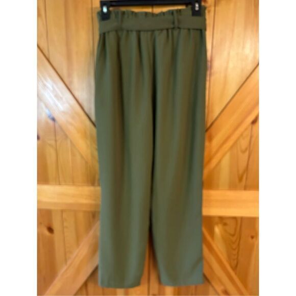 Altar'd State Womens High Waist  Paper Bag Pants Size Medium Army Green  (0968) - Picture 4 of 8